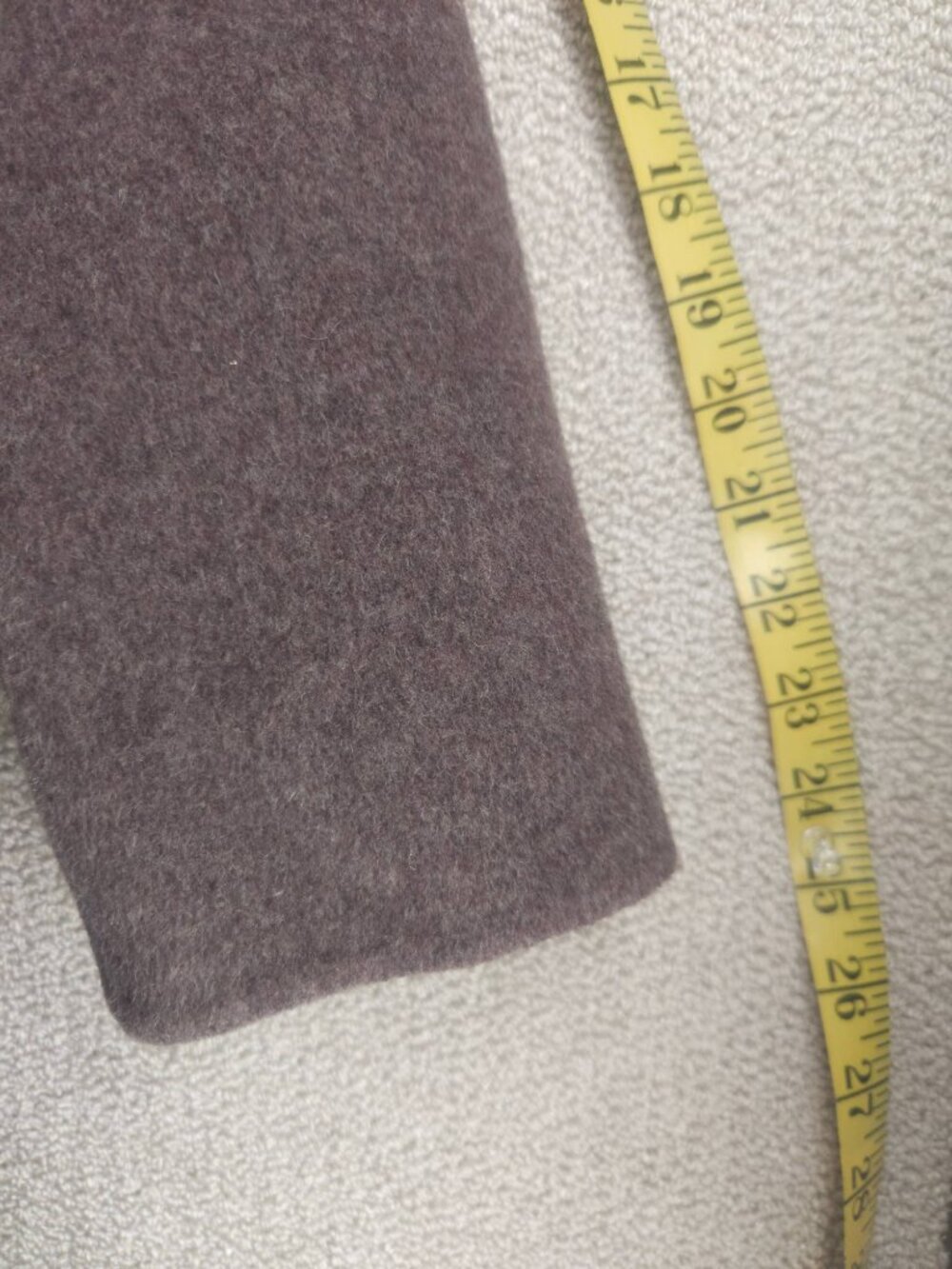 Wool Blend Coat, Color Block Collar, Tailored, Korean-Made - Picture 9 of 11